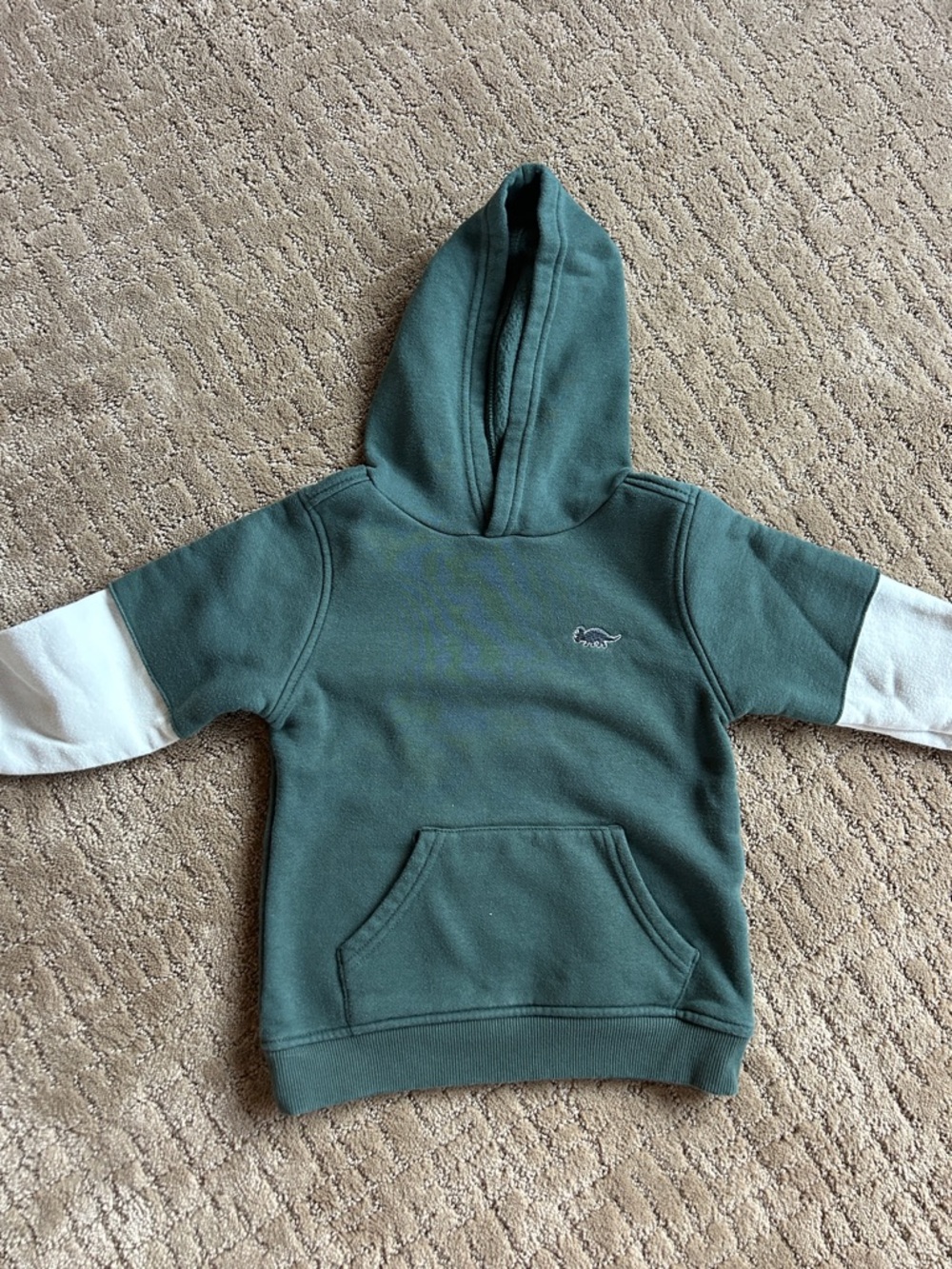 Kids Headquarters Teal Hooded Pullover with White Sleeve Panels